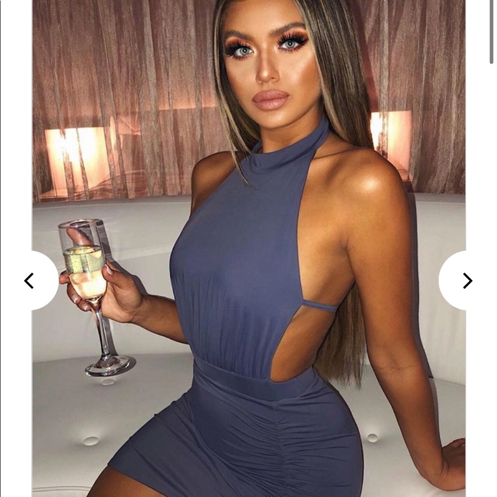 Baby boo Allissa backless halter mini dress
